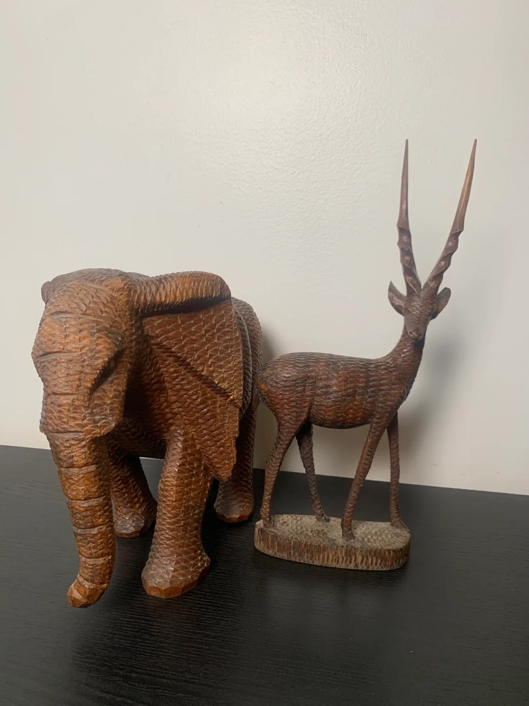 Wooden Elephant and Antelope Figurines image indicator(7)