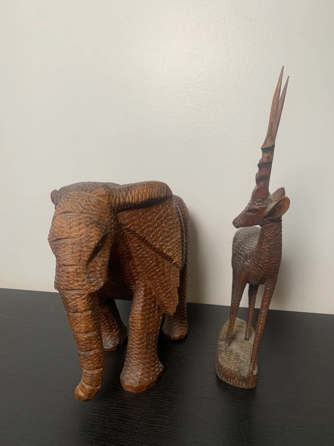 Wooden Elephant and Antelope Figurines image indicator(8)