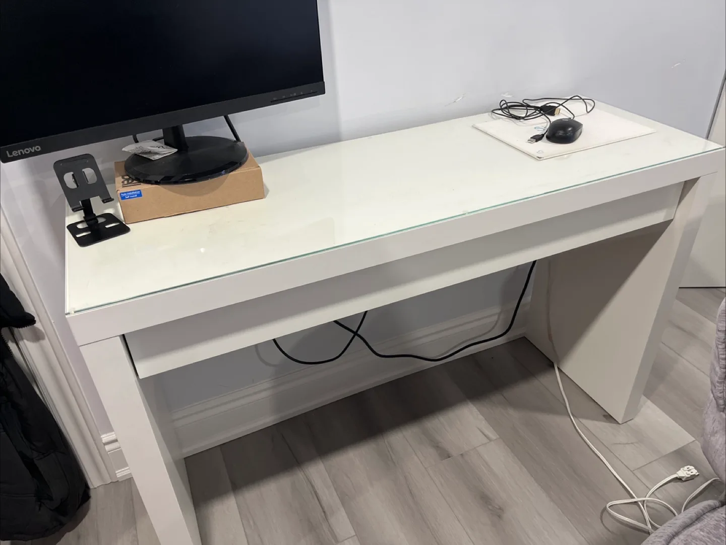White Desk with Glass Top thumbnail