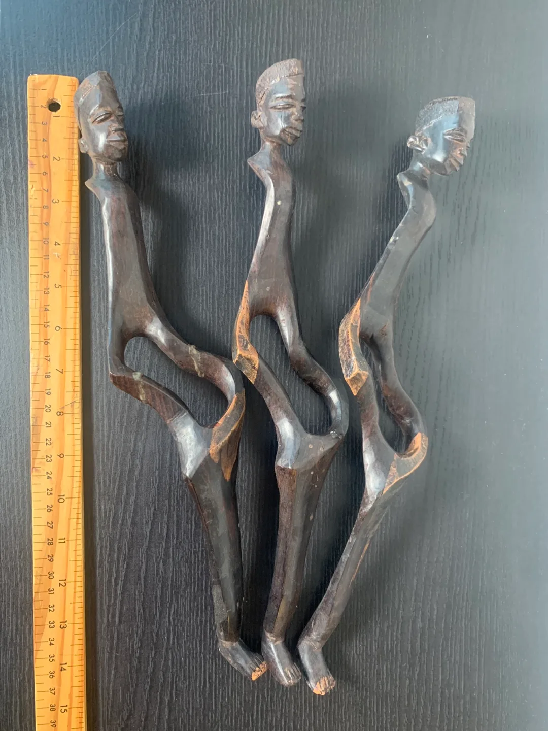 Set of 3 Vintage African Wood Carvings image indicator(3)