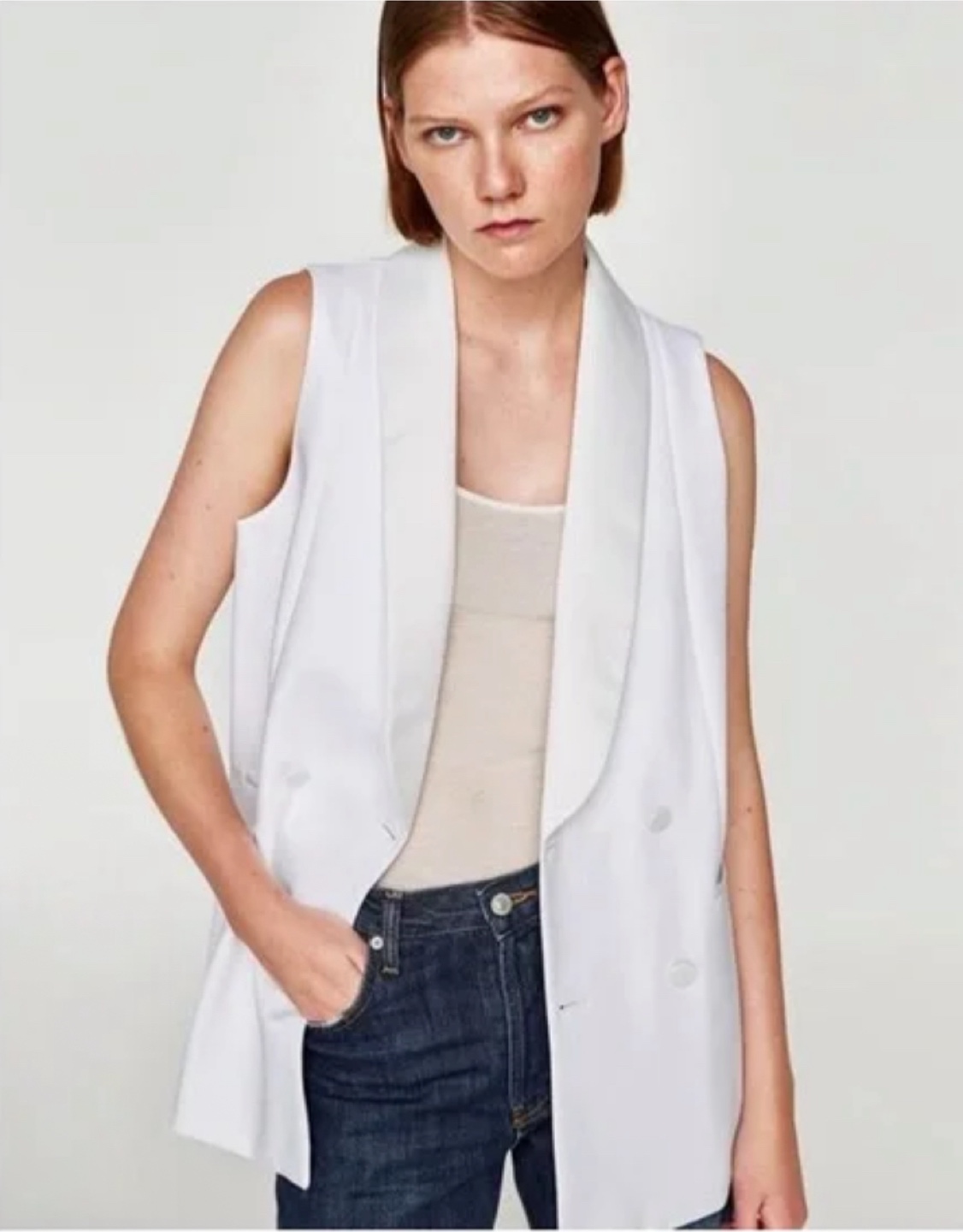 Zara Double Breasted Tuxedo Vest 🧡