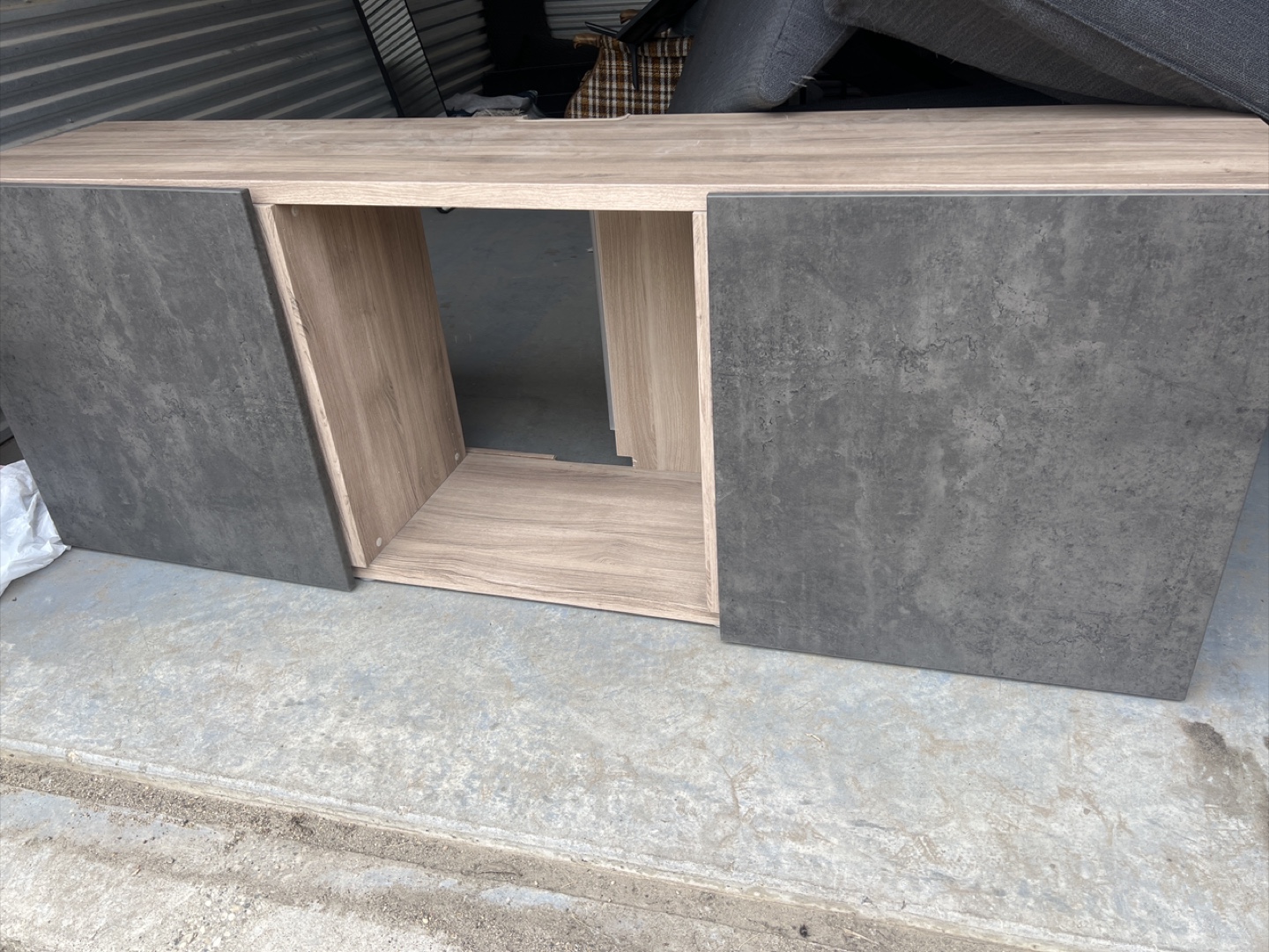 Wood & Grey Cabinet/Console