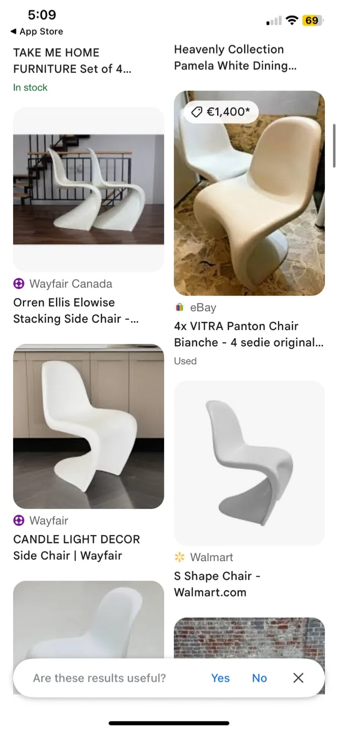 8 white Vitra Panton patio chairs image indicator(9)