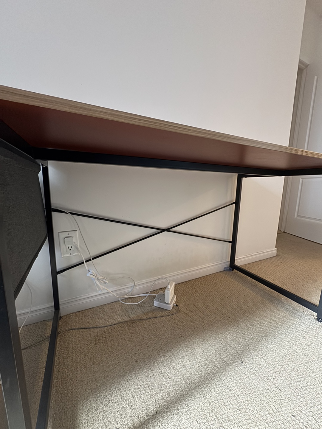 Wood and Black Metal Desk - photo 4