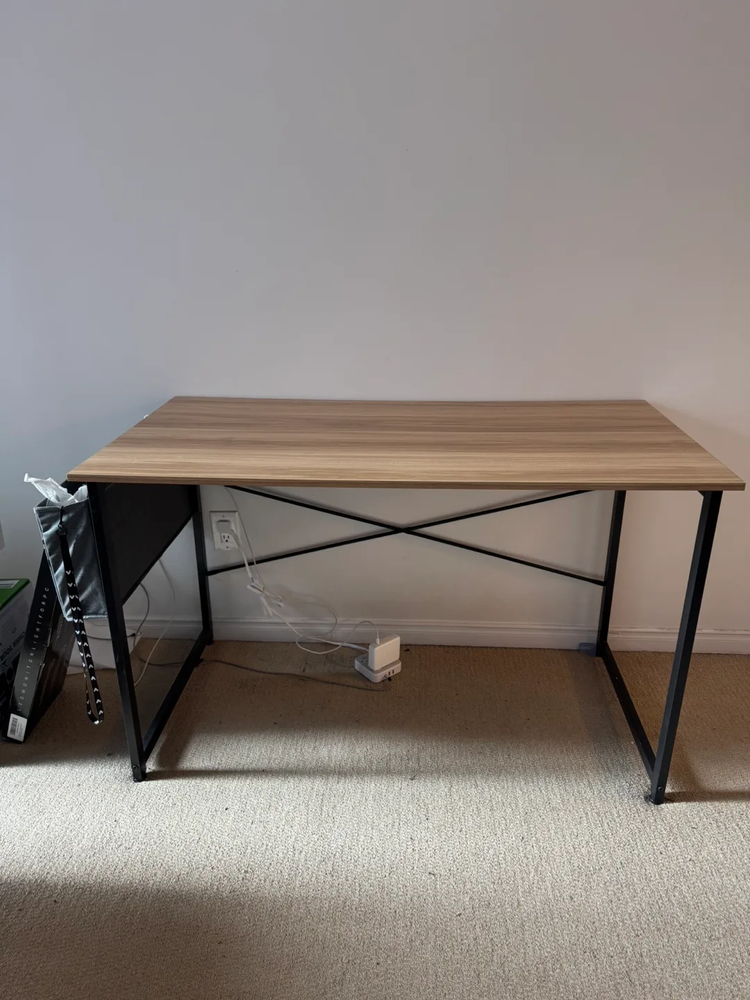 Wood and Black Metal Desk thumbnail