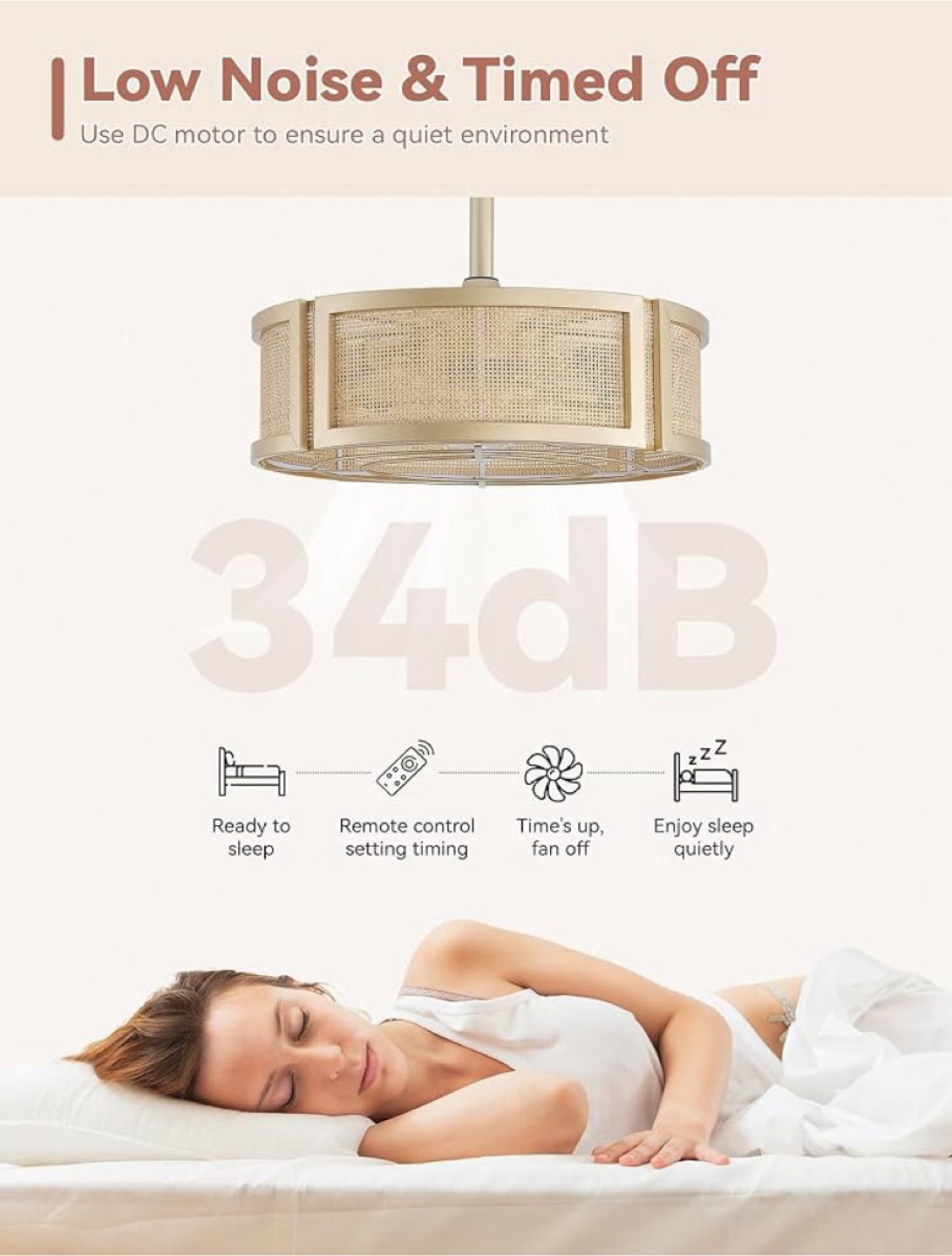 Rattan Ceiling Fan with Remote Control - photo 3