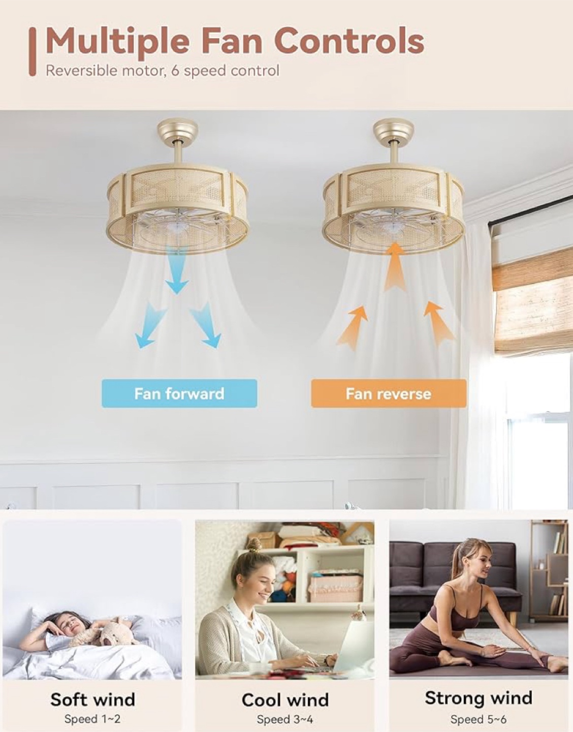 Rattan Ceiling Fan with Remote Control - photo 5