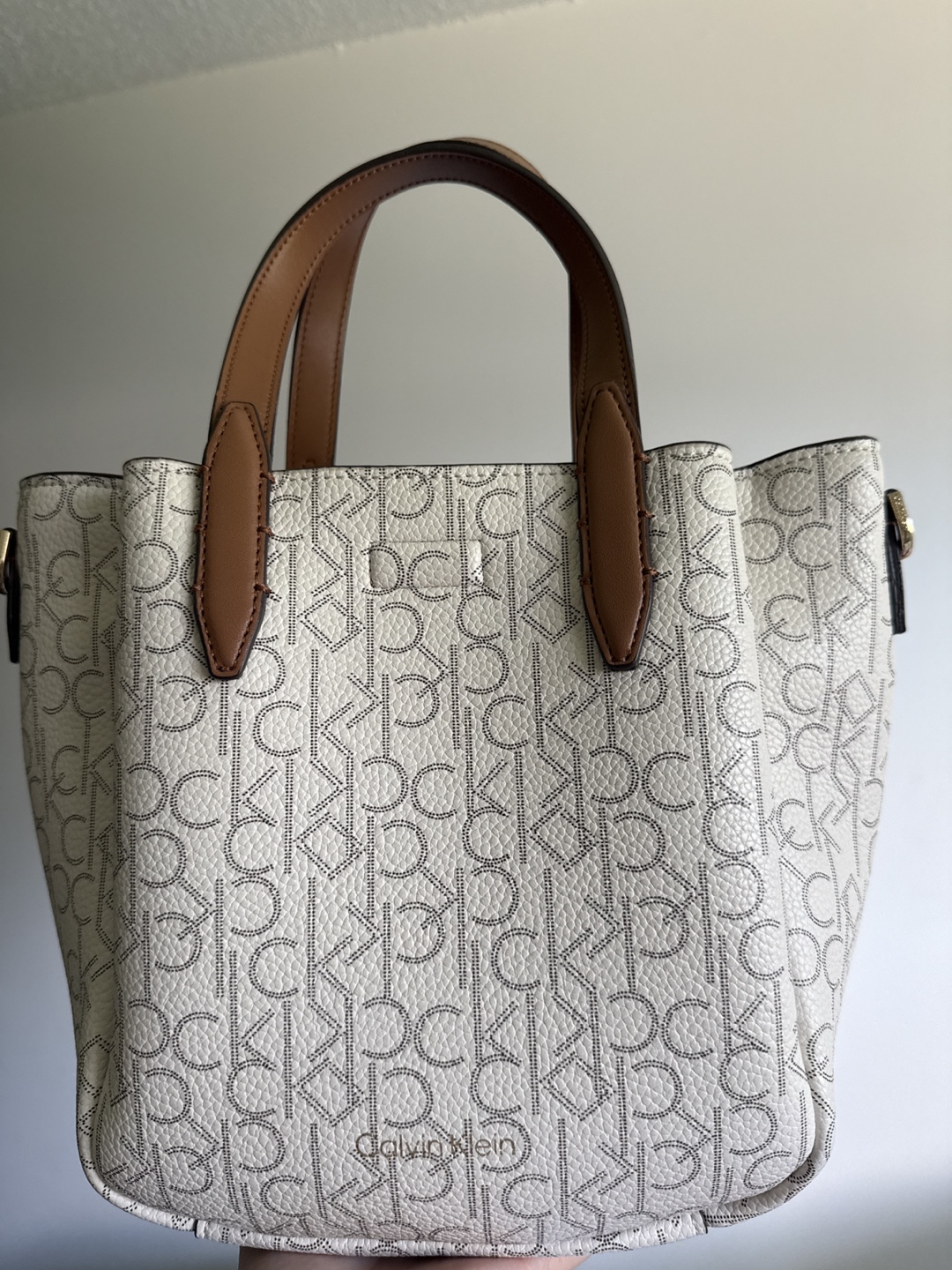 Calvin Klein Tote Bag - White/Brown