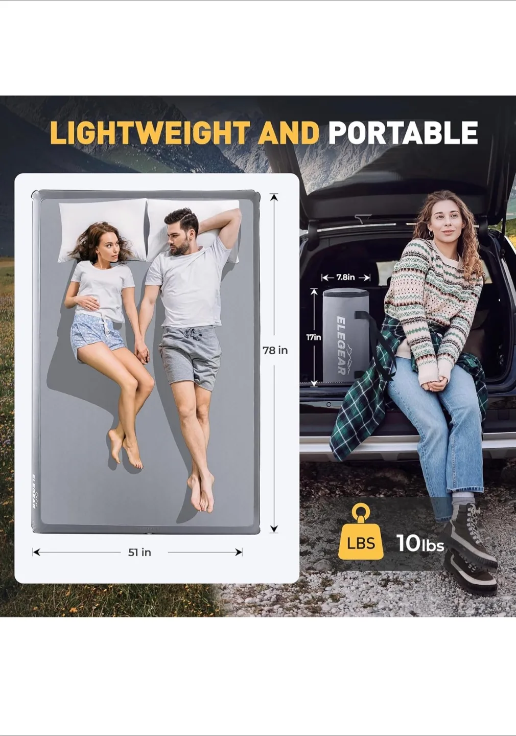 ELEGEAR Inflatable Air Mattress Sleeping Pad - Lightweight thumbnail