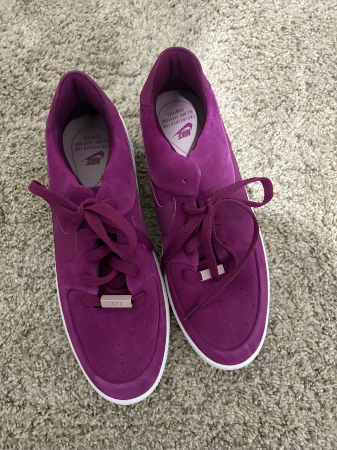 Nike Air Force 1 Fuschia Suede Shoes - photo 2