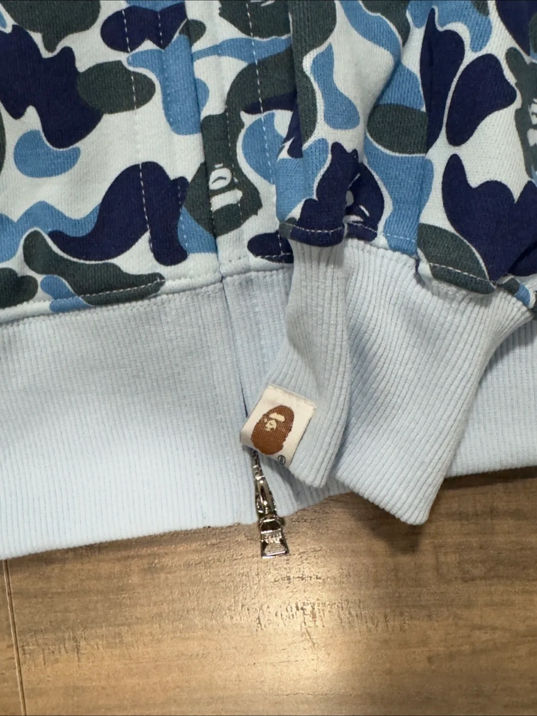 BAPE Blue Camo Shark Hoodie full zip image indicator(4)