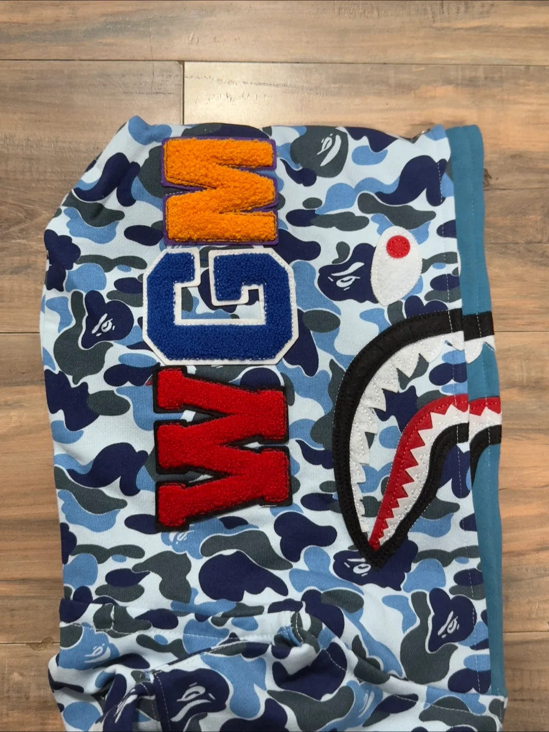 BAPE Blue Camo Shark Hoodie full zip image indicator(6)