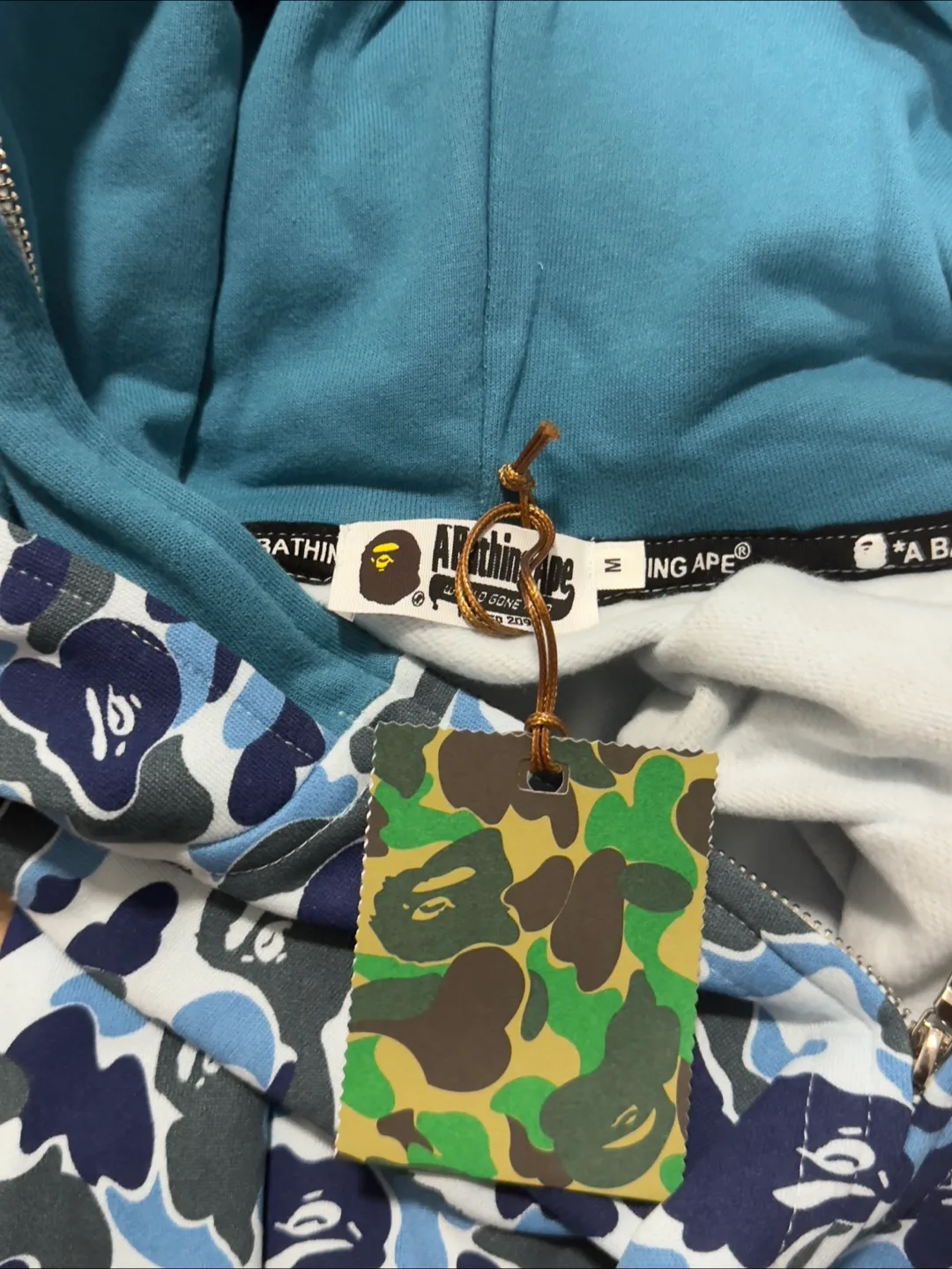 BAPE Blue Camo Shark Hoodie full zip image indicator(8)