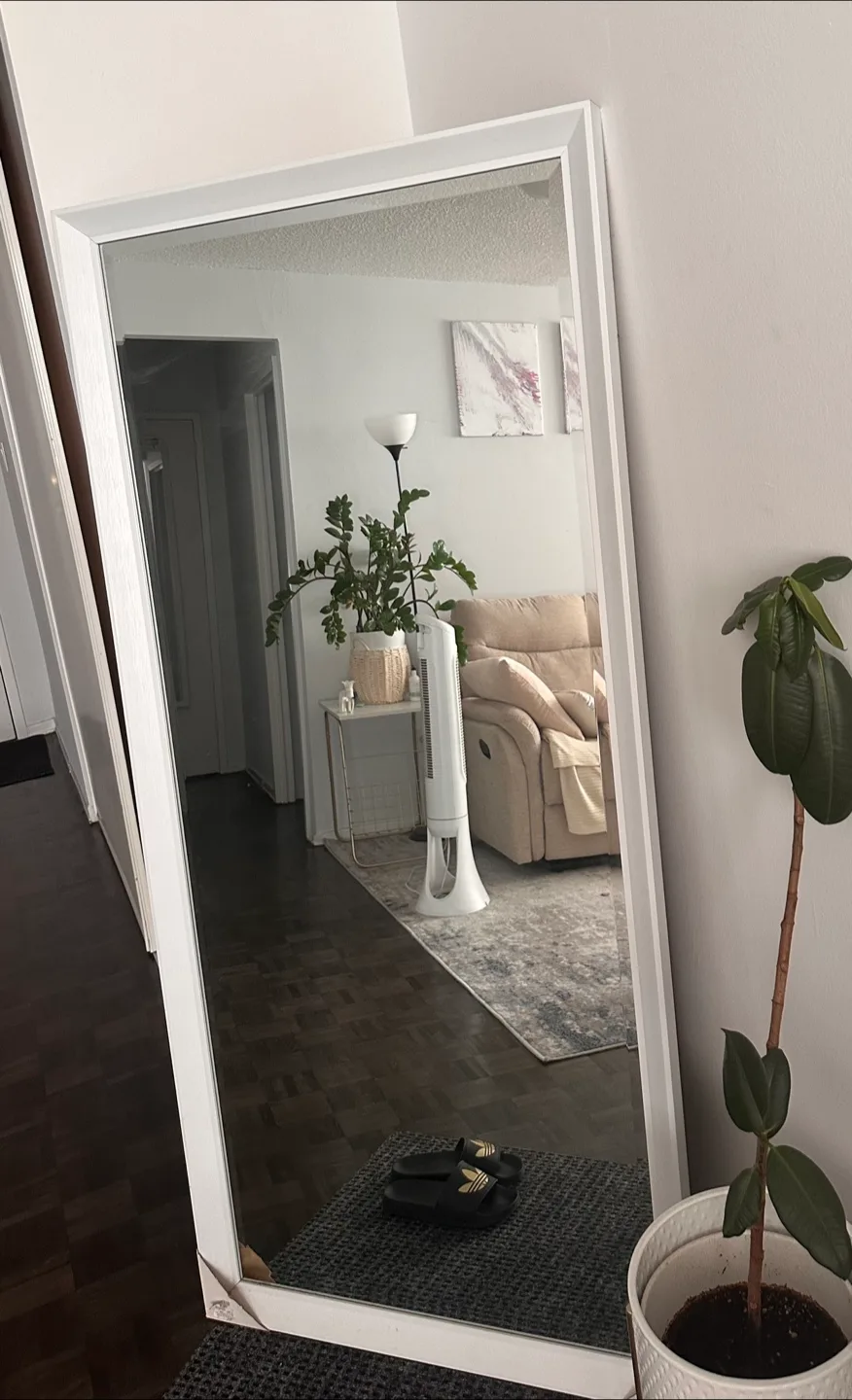 White Framed Full Length Mirror thumbnail