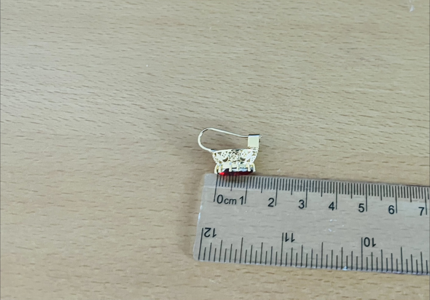 Red Zirconia Gold plated Earrings - photo 4