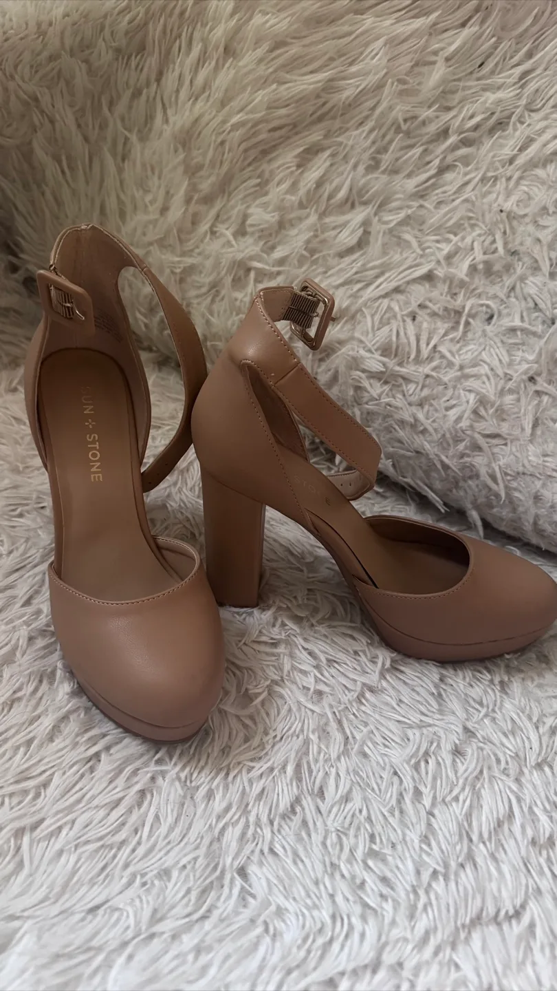 Sun + Stone Women's Tan Heels thumbnail