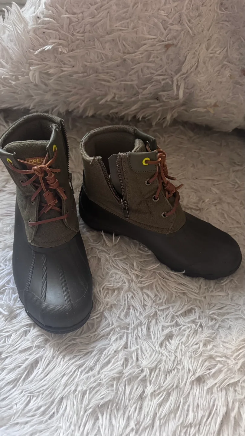 Sperry Olive Green Duck Boots thumbnail