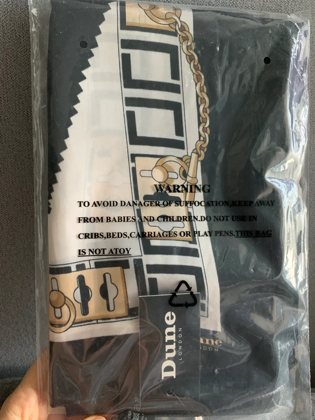 Dune London Scarf - Black, White, and Gold image indicator(4)