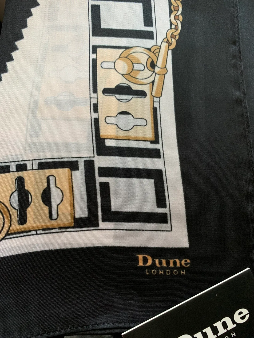 Dune London Scarf - Black, White, and Gold image indicator(3)