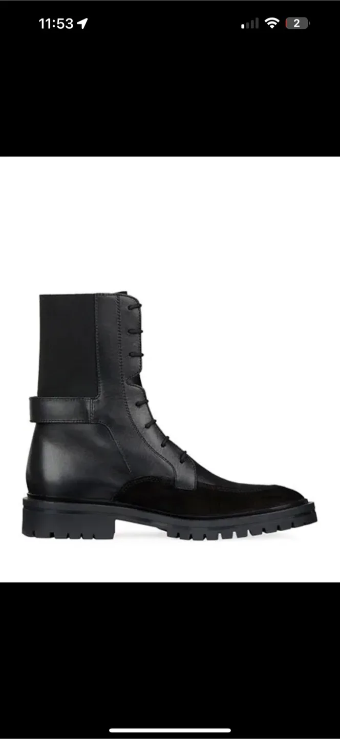 Givenchy Womens Aviator Leather/Suede Black 39.5 boots image indicator(5)