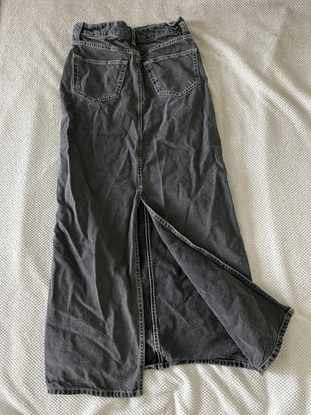 H&M Grey Denim Maxi Skirt - photo 3