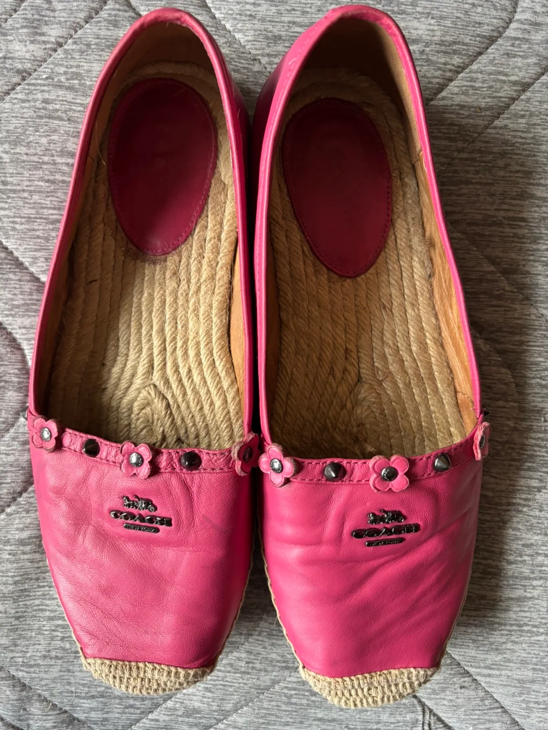 Coach Pink Leather Espadrille,  Size 10 image indicator(2)