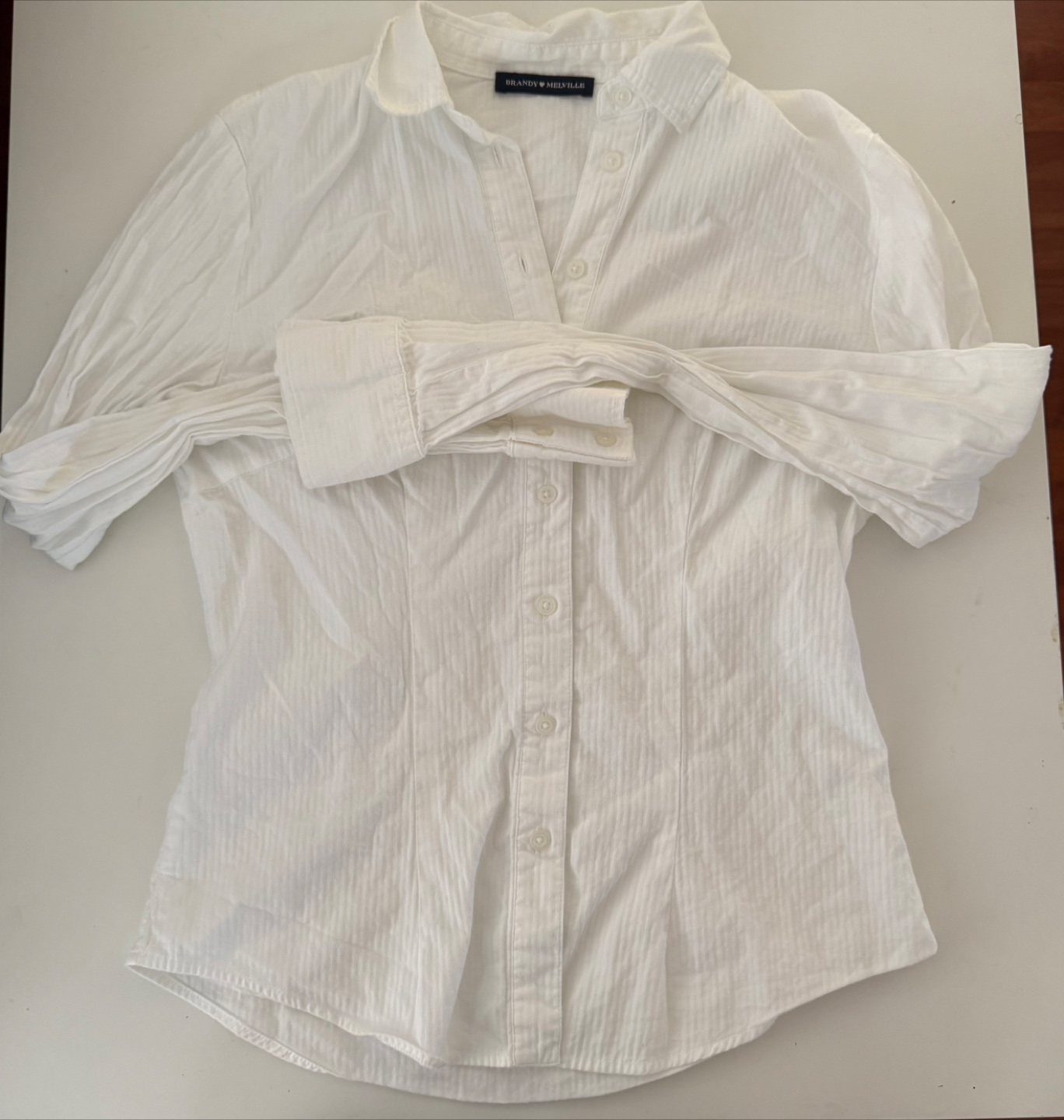 Brandy Melville White Button-Up Shirt