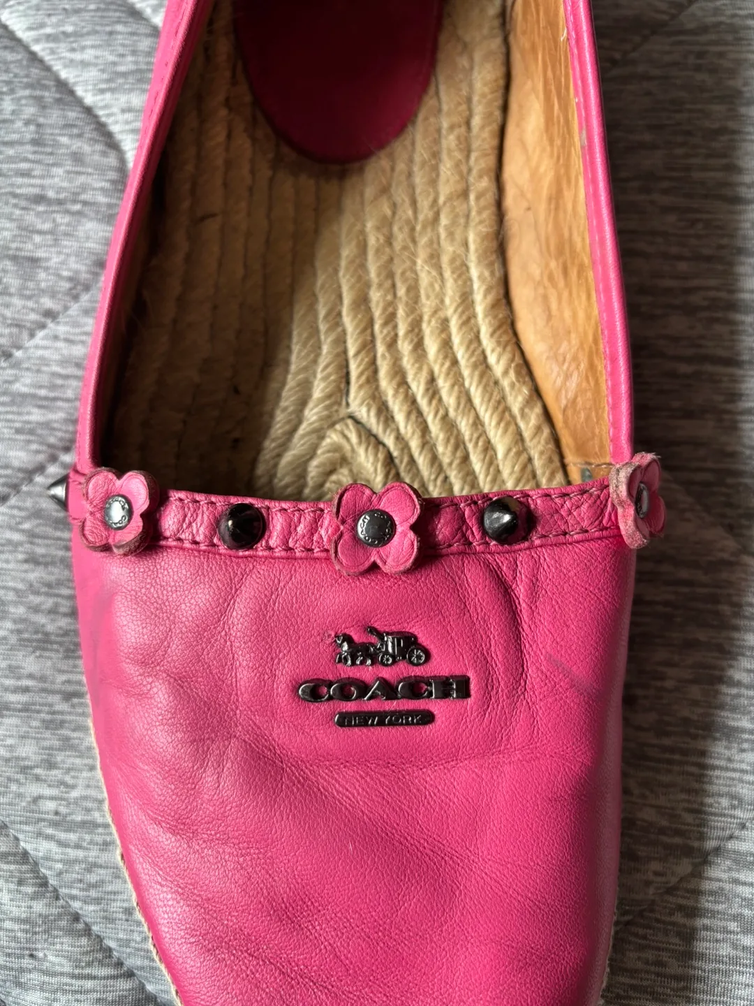 Coach Pink Leather Espadrille,  Size 10 image indicator(4)