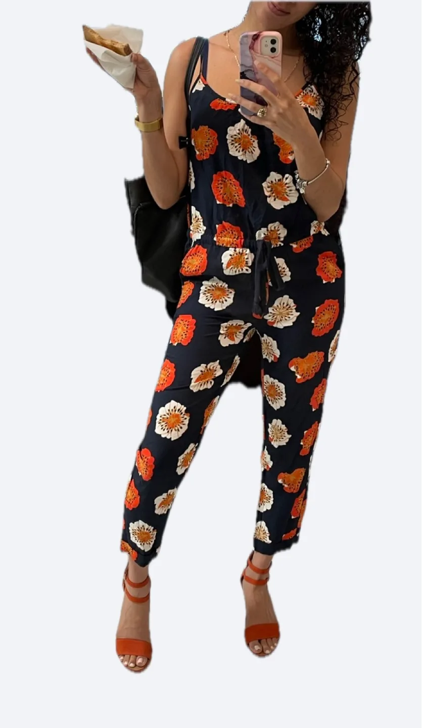 LOFT Floral Print Jumpsuit
