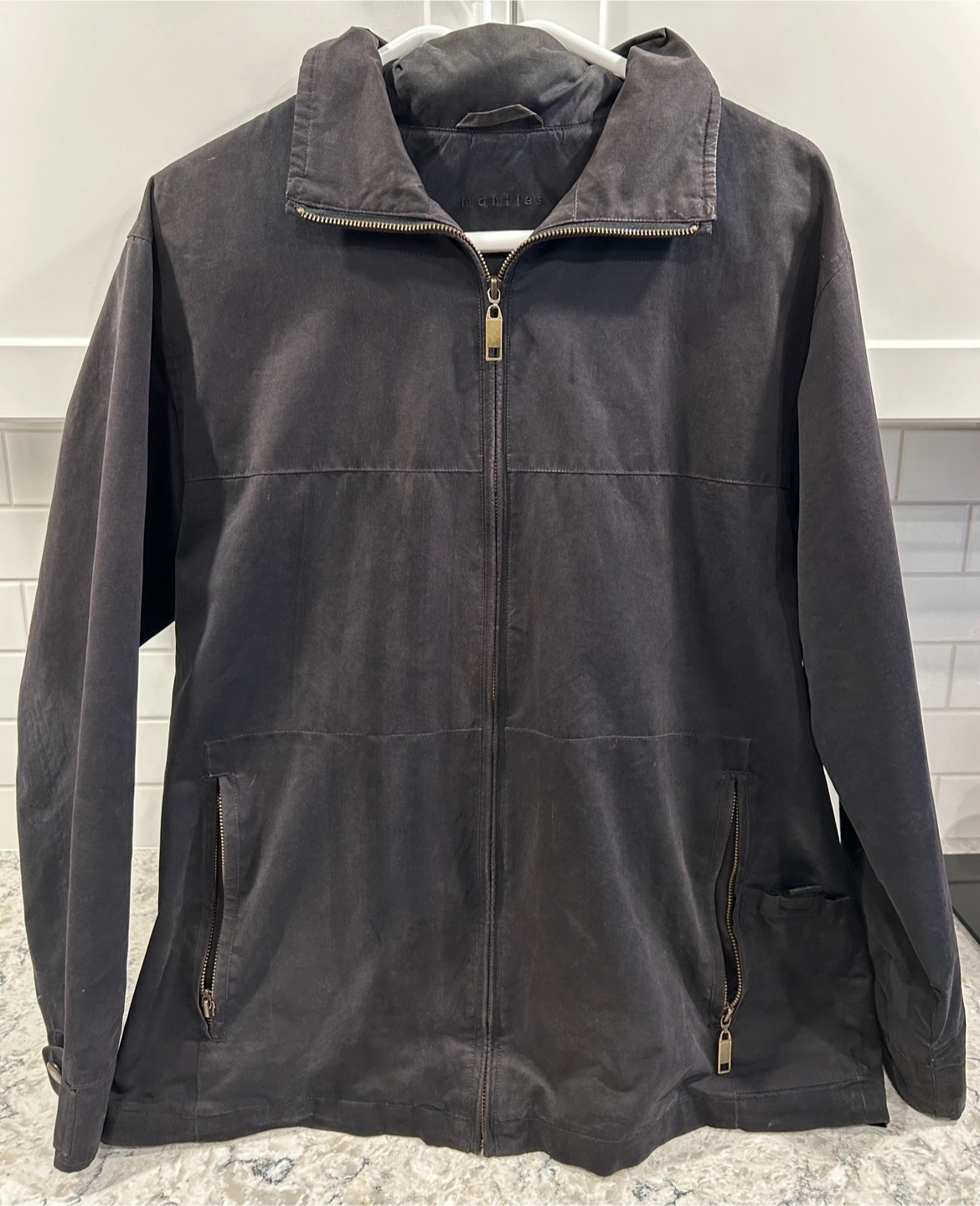 Mantles Mens Dressy/Casual Jacket with Foldaway Hood