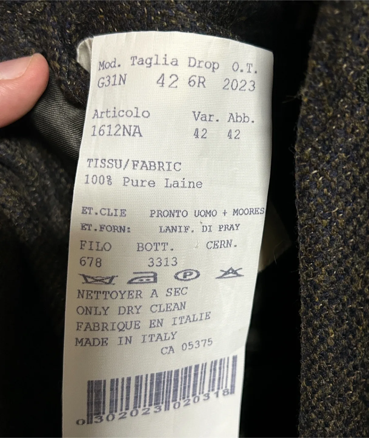 Mens Moores Pronto Uomo Made in Italy Blazer/Suit/Sports Jacket image indicator(6)