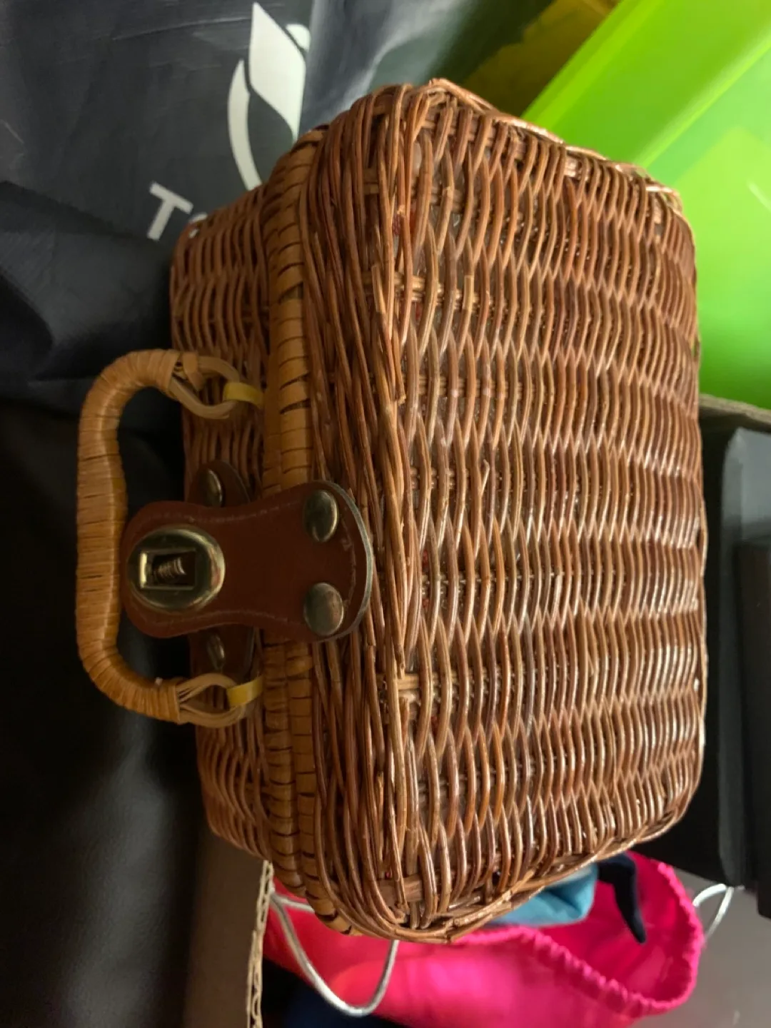 Vintage Miniature Tea Set in Wicker Basket image indicator(4)