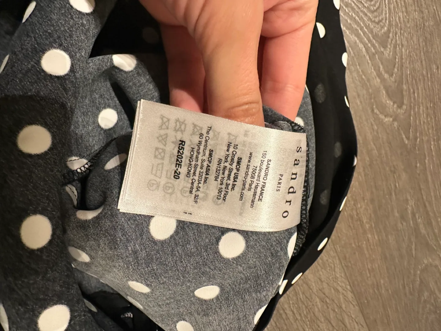 100% Authentic Sandro polka dot black lace dress image indicator(6)