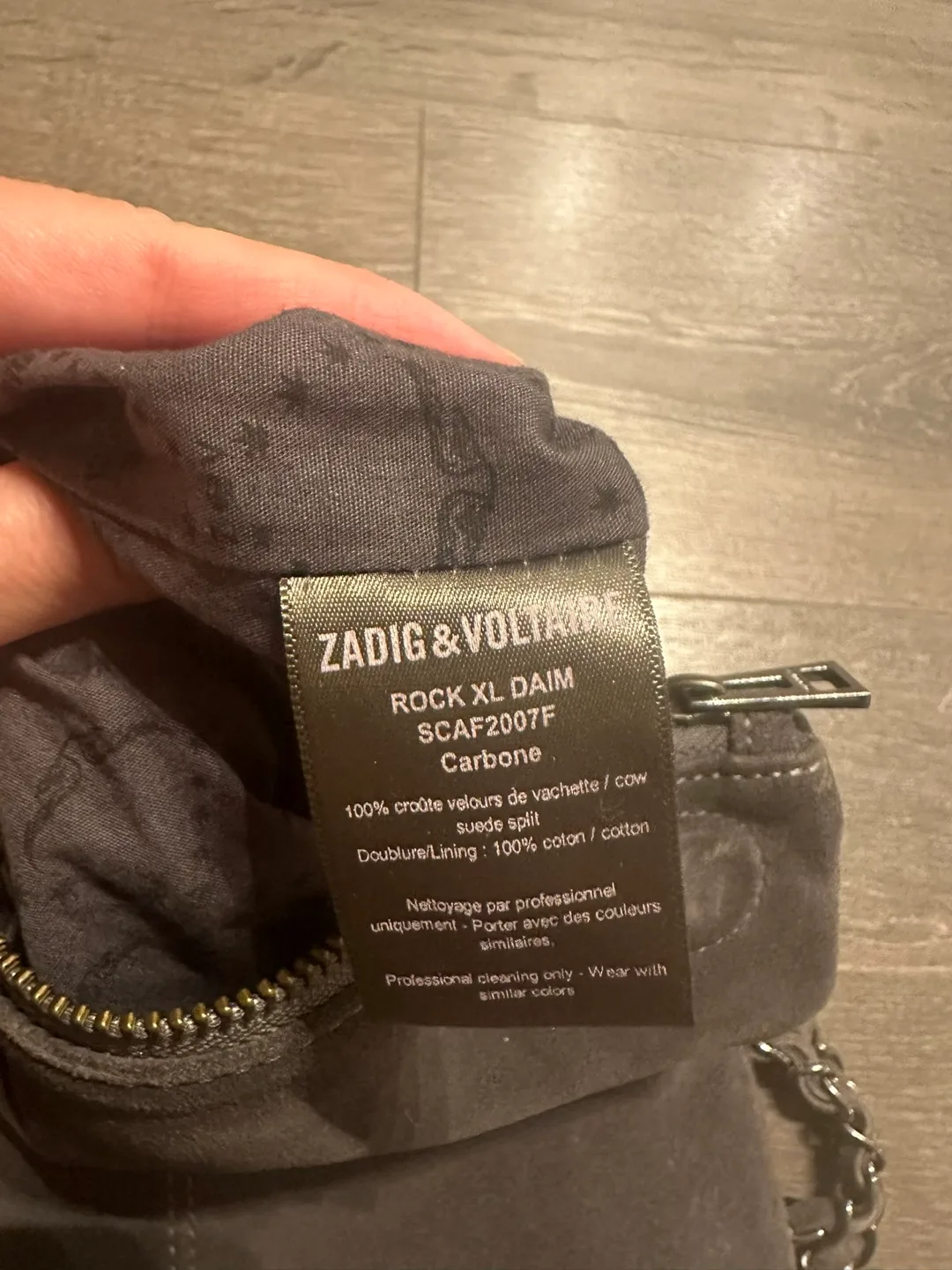 Zadig & Voltaire Suede Double-Strap Clutch Bag  Gray image indicator(10)