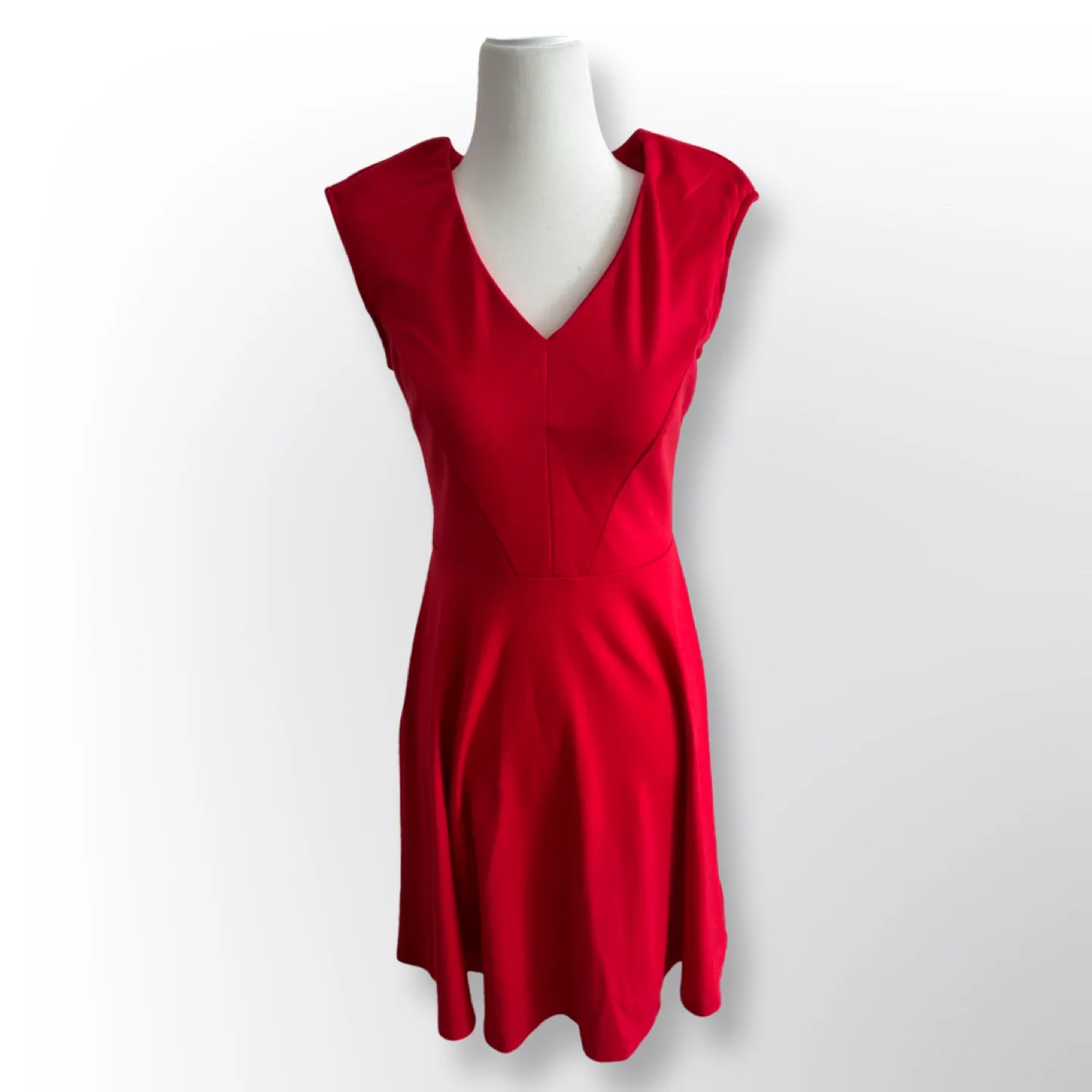 New York & Company Coral Fit and Flare Dress | Size XS thumbnail