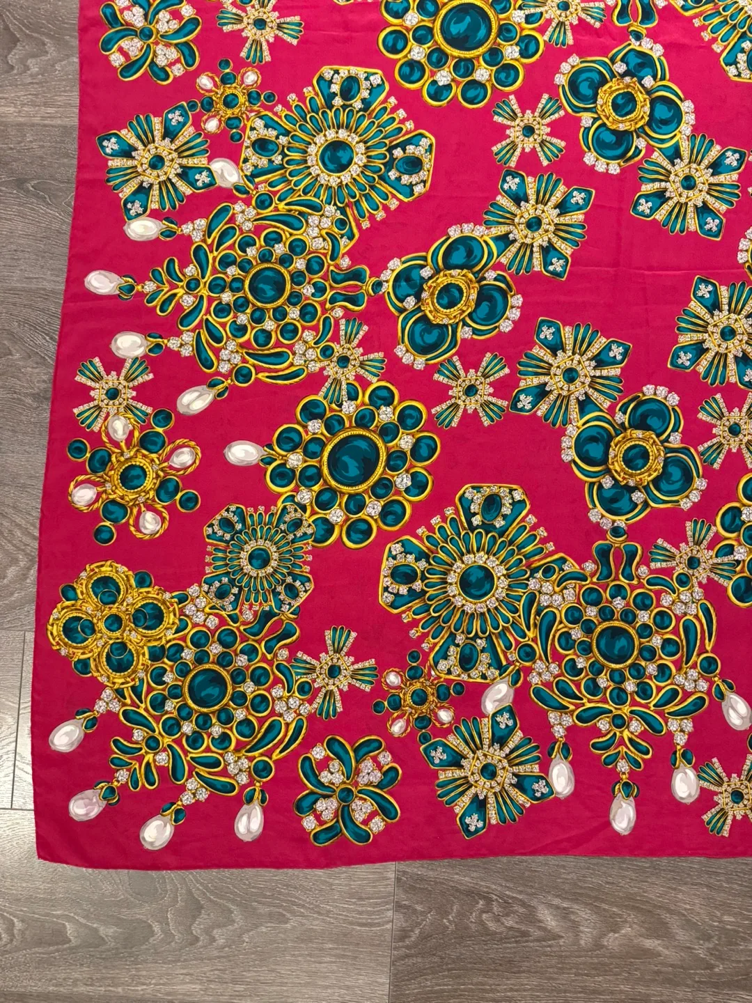 Authentic Chanel Silk Scarf dark pink image indicator(6)