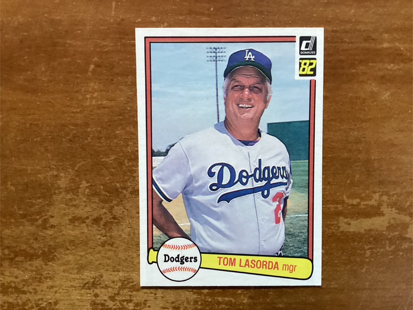 1982 DONRUSS TOM LASORDA Card #110 LLS ANGELES DODGERS