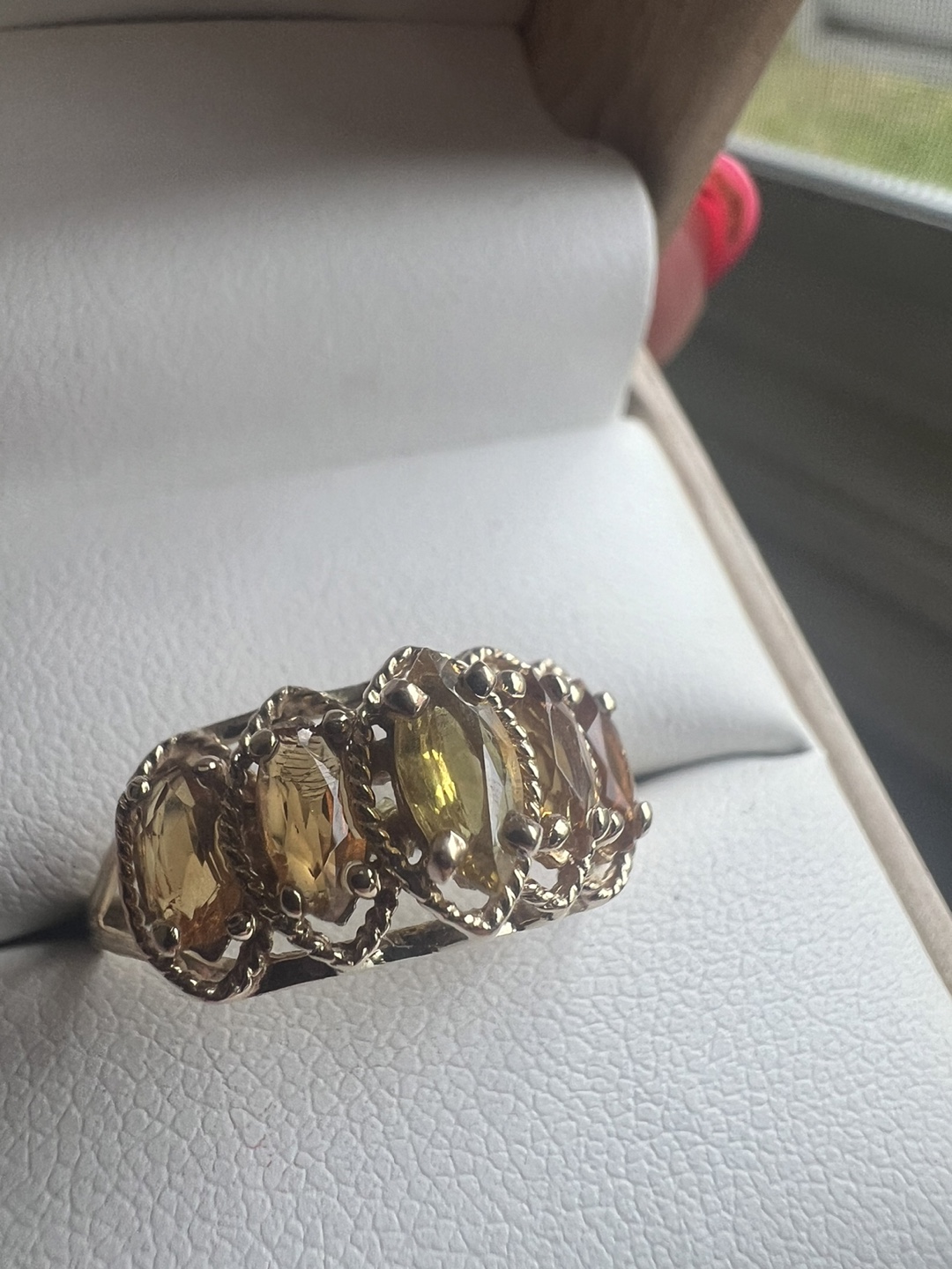 10 k Vintage Gold Ring with Citrine Stones