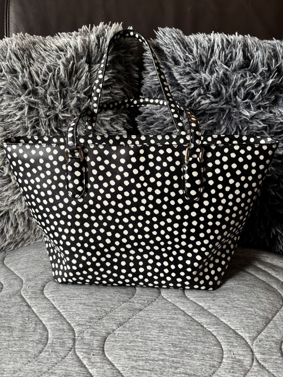 Kate Spade Black & White Polka Dot Tote Bag - photo 3