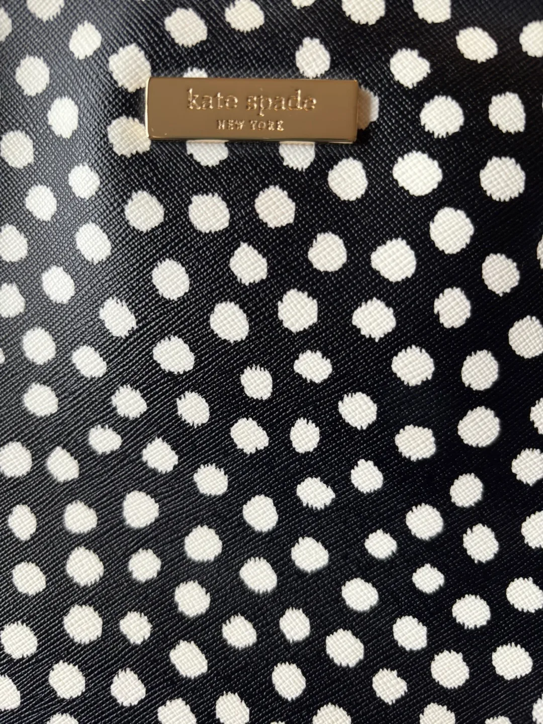 Kate Spade Black & White Polka Dot Tote Bag thumbnail