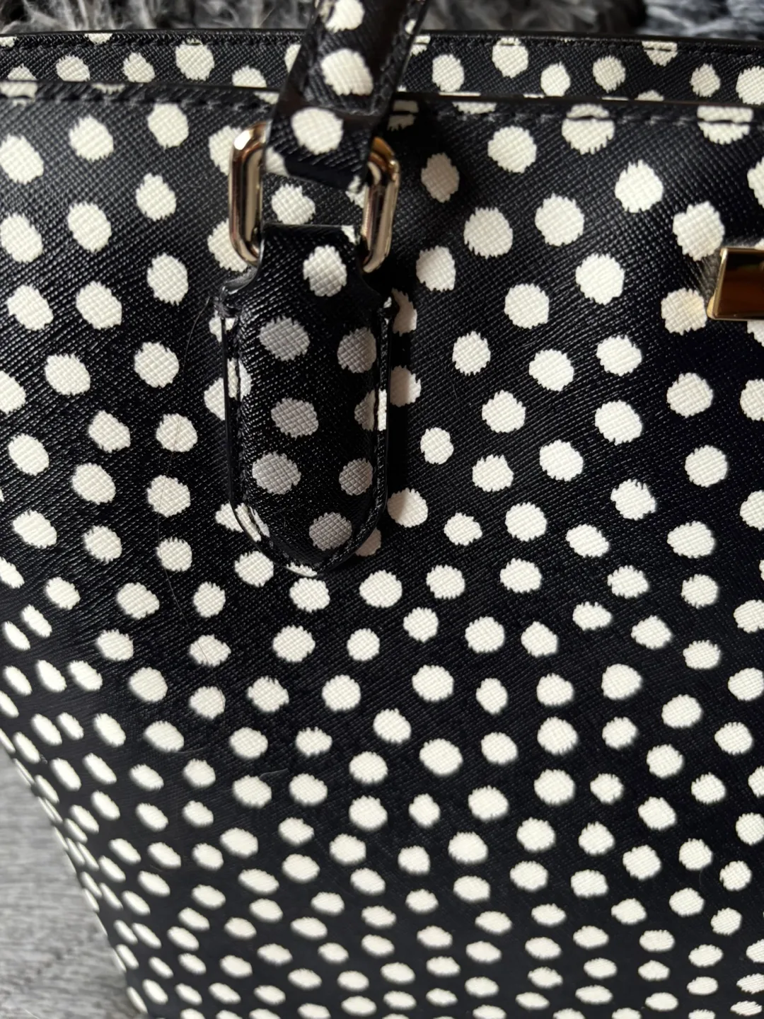 Kate Spade Black & White Polka Dot Tote Bag image indicator(4)