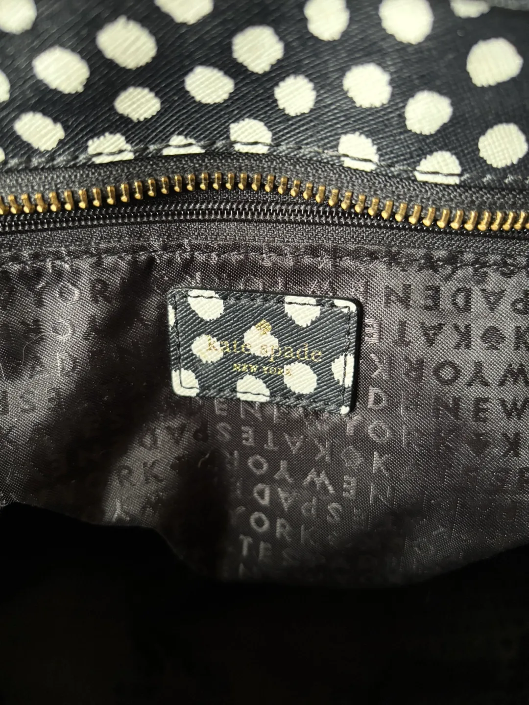 Kate Spade Black & White Polka Dot Tote Bag image indicator(6)