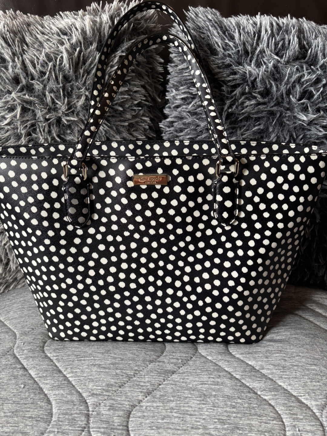 Kate Spade Black & White Polka Dot Tote Bag - photo 2