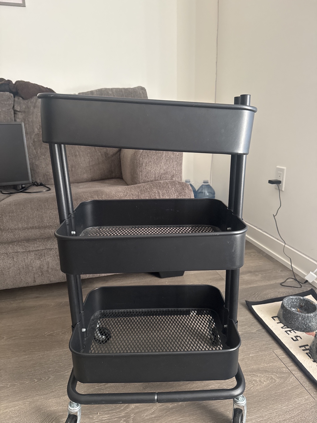 Black Rolling Cart