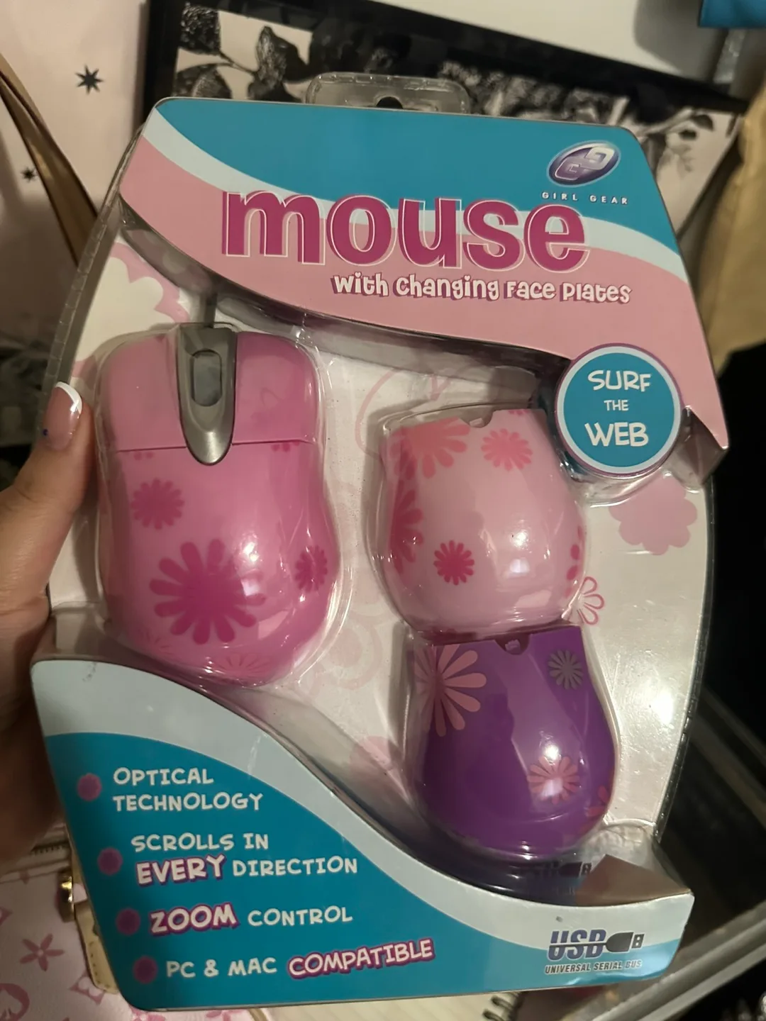 Girl Gear Mouse with Changing Face Plates - Pink thumbnail