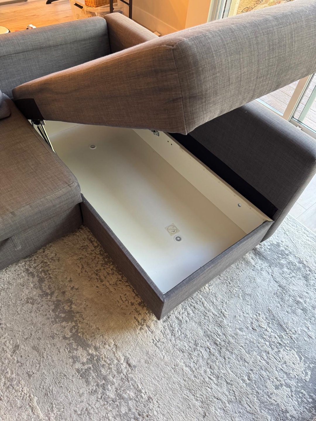 IKEA Grey Sectional Sofa with Pull-Out Bed - photo 4