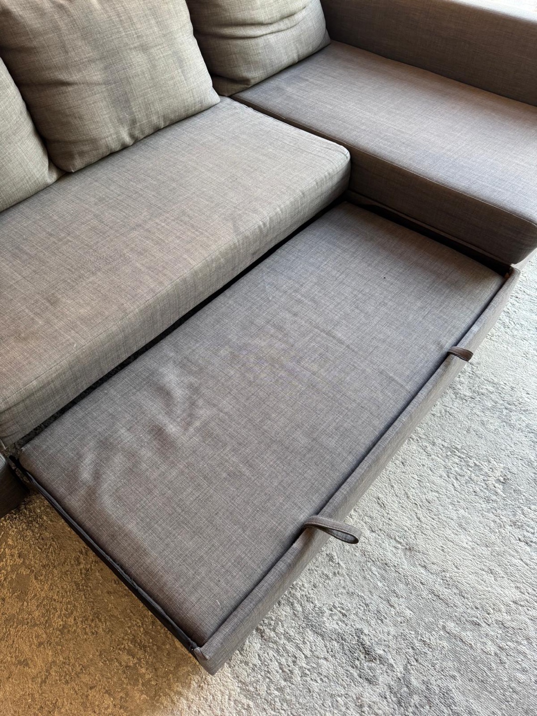 IKEA Grey Sectional Sofa with Pull-Out Bed - photo 2