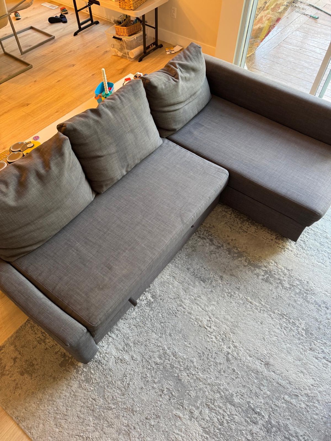 IKEA Grey Sectional Sofa with Pull-Out Bed