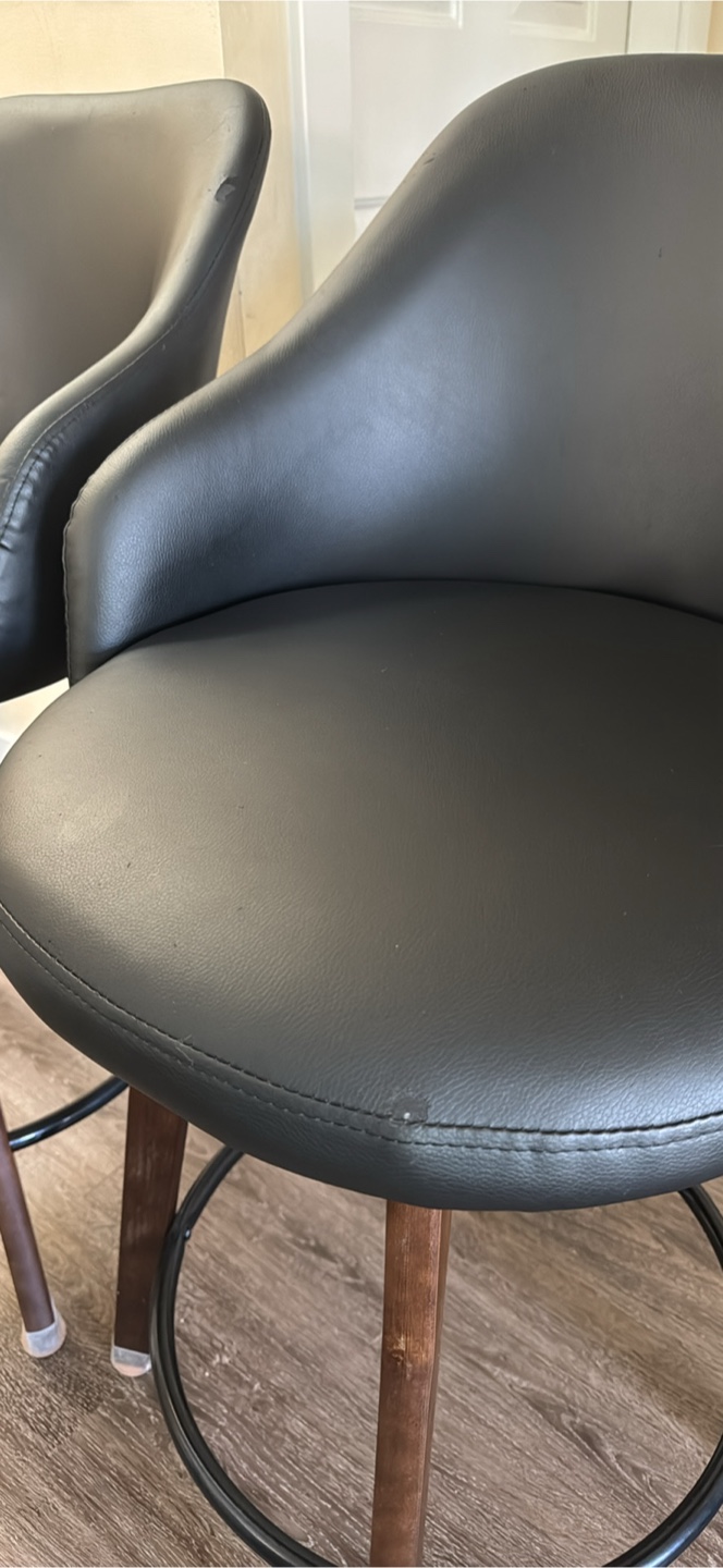 Set of 2 Black Swivel Kitchen Bar Stools/Chairs - photo 4