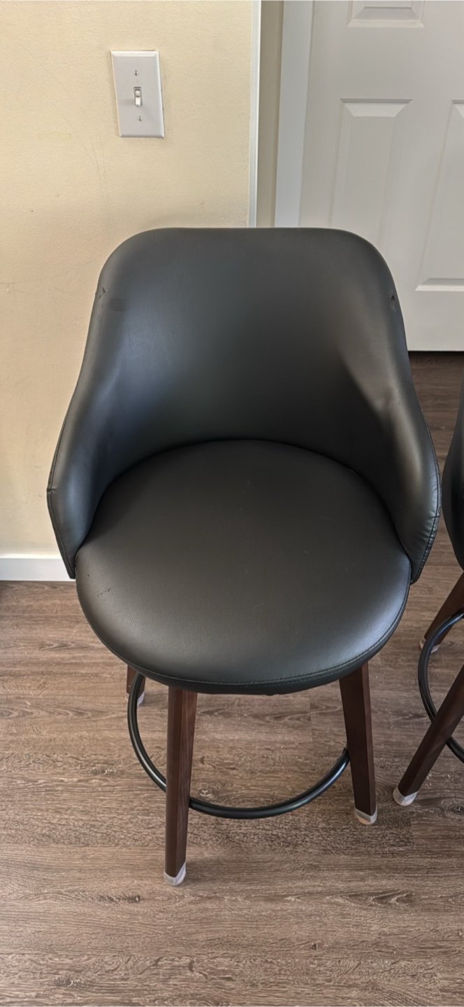 Set of 2 Black Swivel Kitchen Bar Stools/Chairs - photo 2